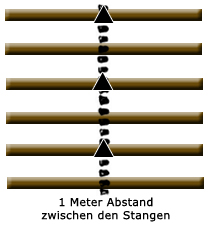 Stangen auf dem Pferdespielplatz